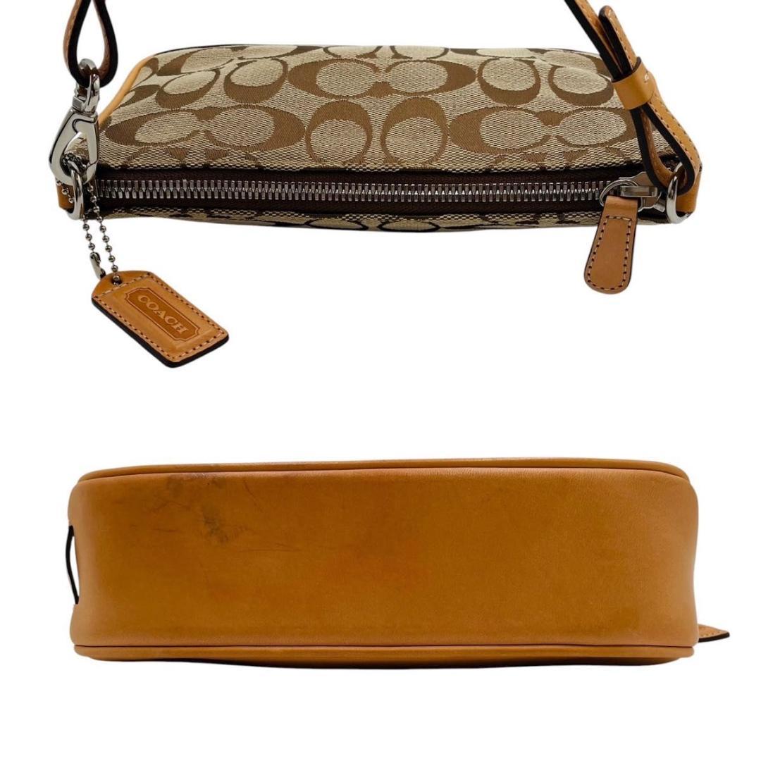 美品 コーチ ショルダーバッグ アクセサリーポーチ キャンバス 6094