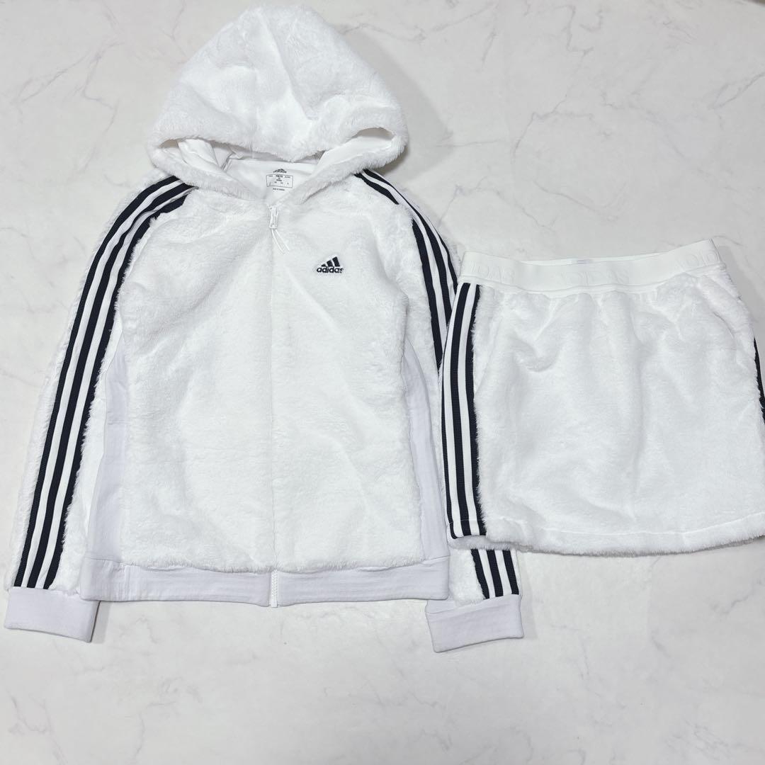 未使用級♡アディダス ゴルフウェア ボアフリース セットアップ　S パーカー