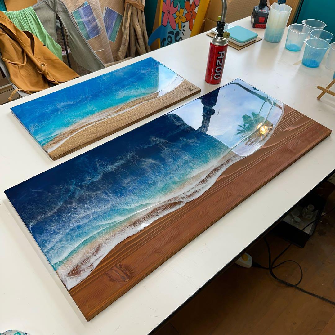 ミドルサイズパネル No.201 オーシャンパネル　レジンアート　海アート