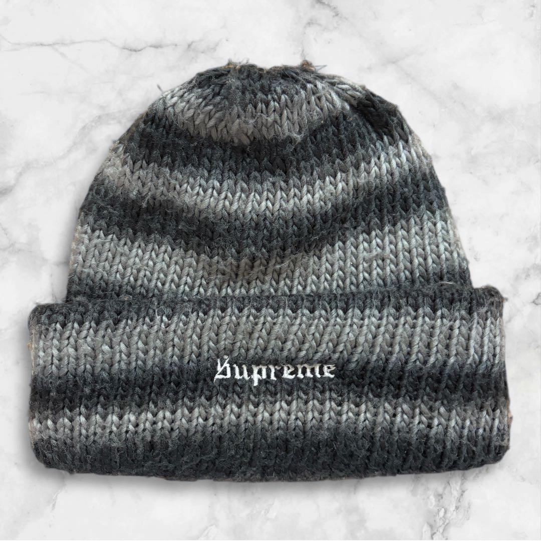Supreme Ombre Stripe Beanie ブラック 22aw