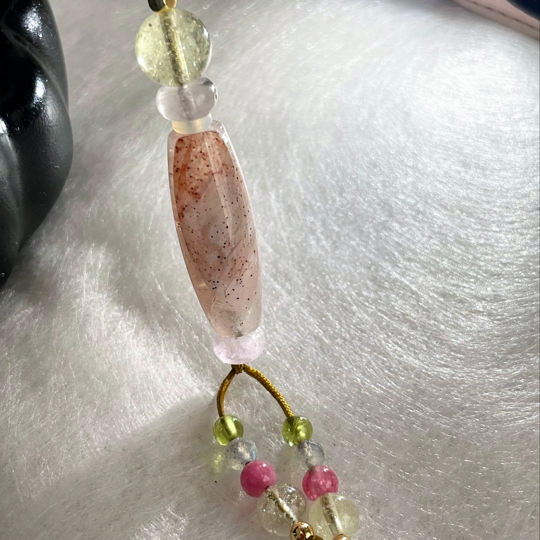 マニカラン水晶 削り出し 天珠 リビアングラス 氷種クンツァイト ネックレス