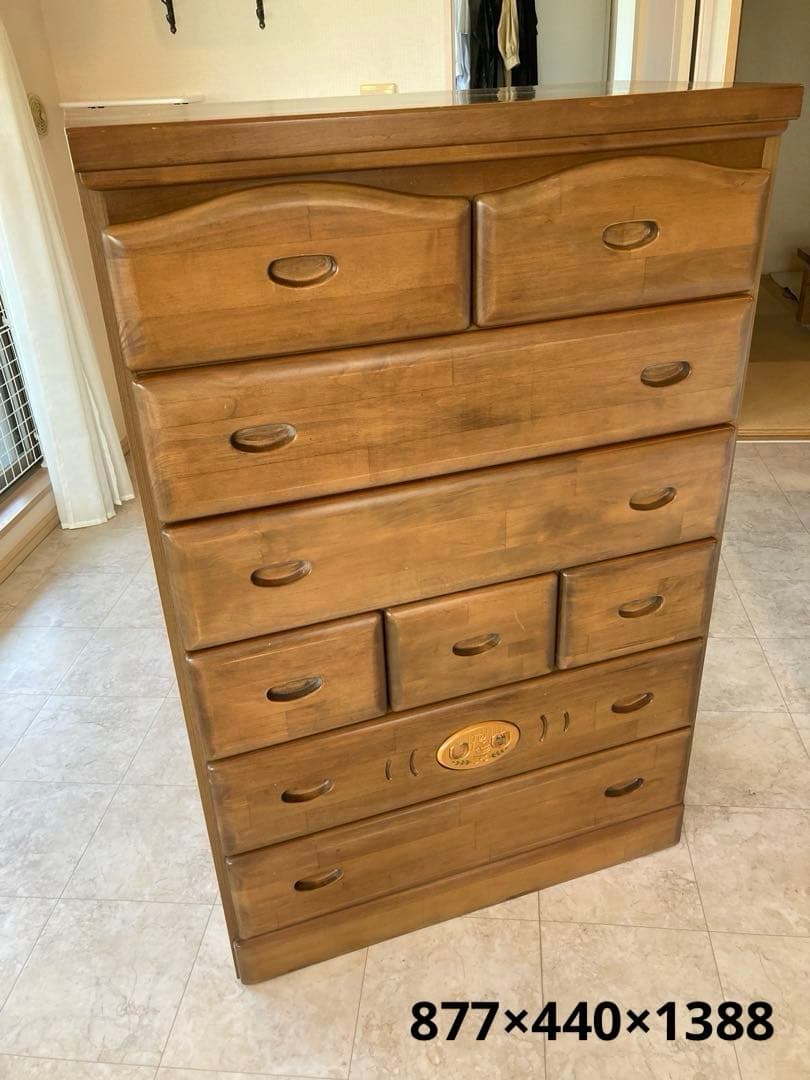 【たのメル便発送】 天然木 整理タンス 6段