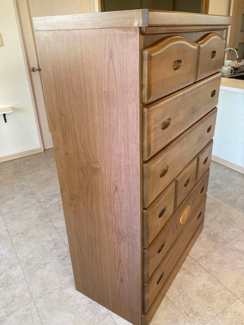 【たのメル便発送】 天然木 整理タンス 6段