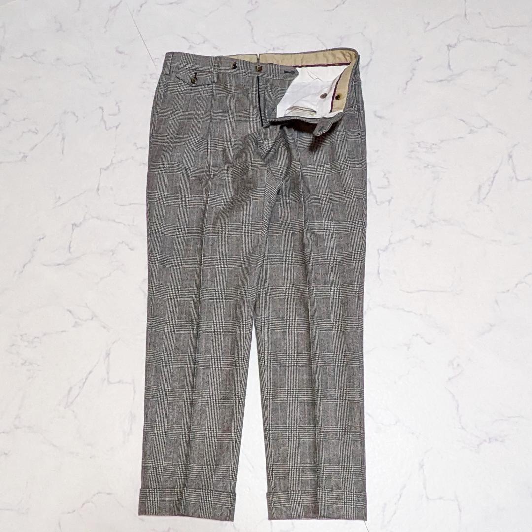 PT01 ウール100 GENTLEMAN FIT グレンチェック スラックス