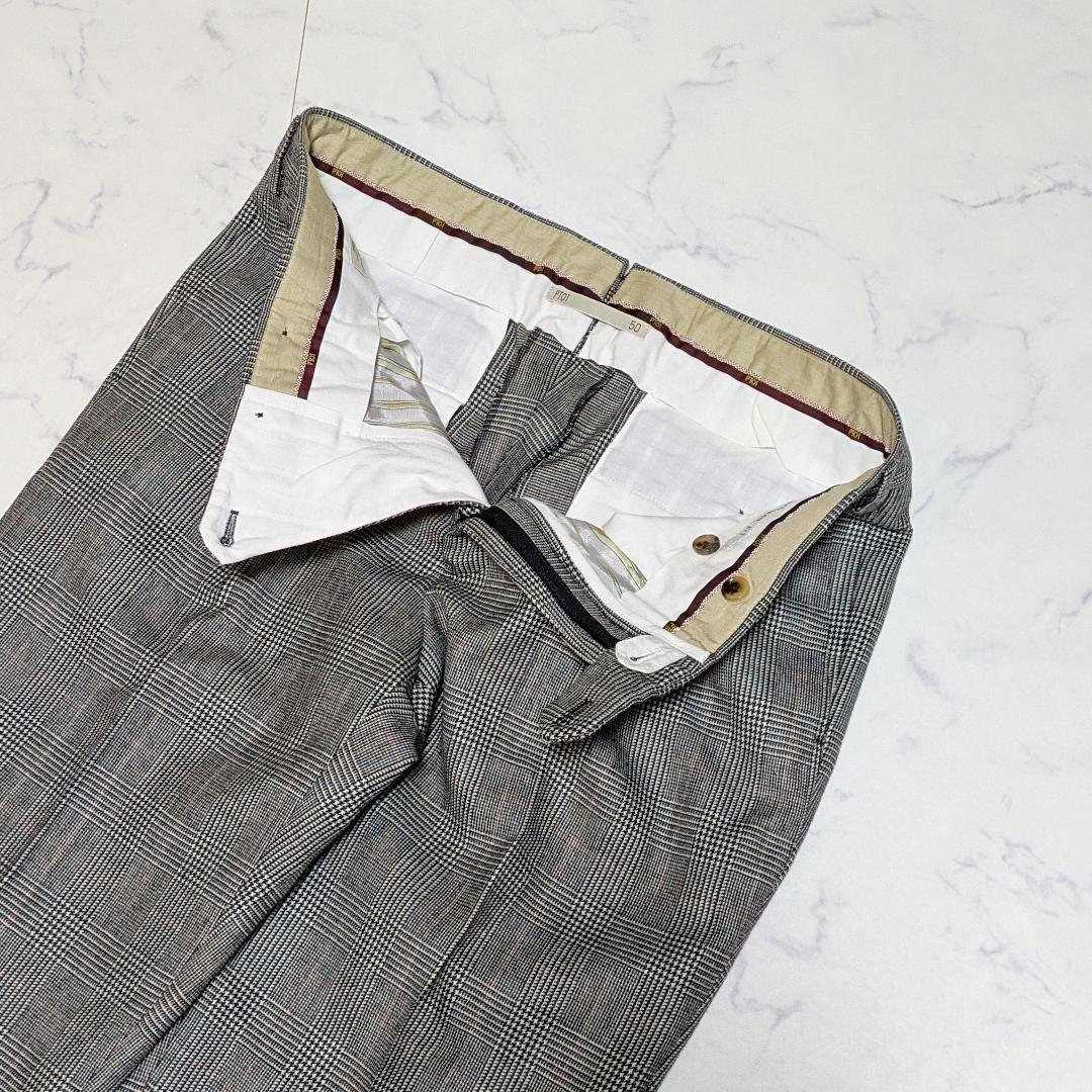 PT01 ウール100 GENTLEMAN FIT グレンチェック スラックス