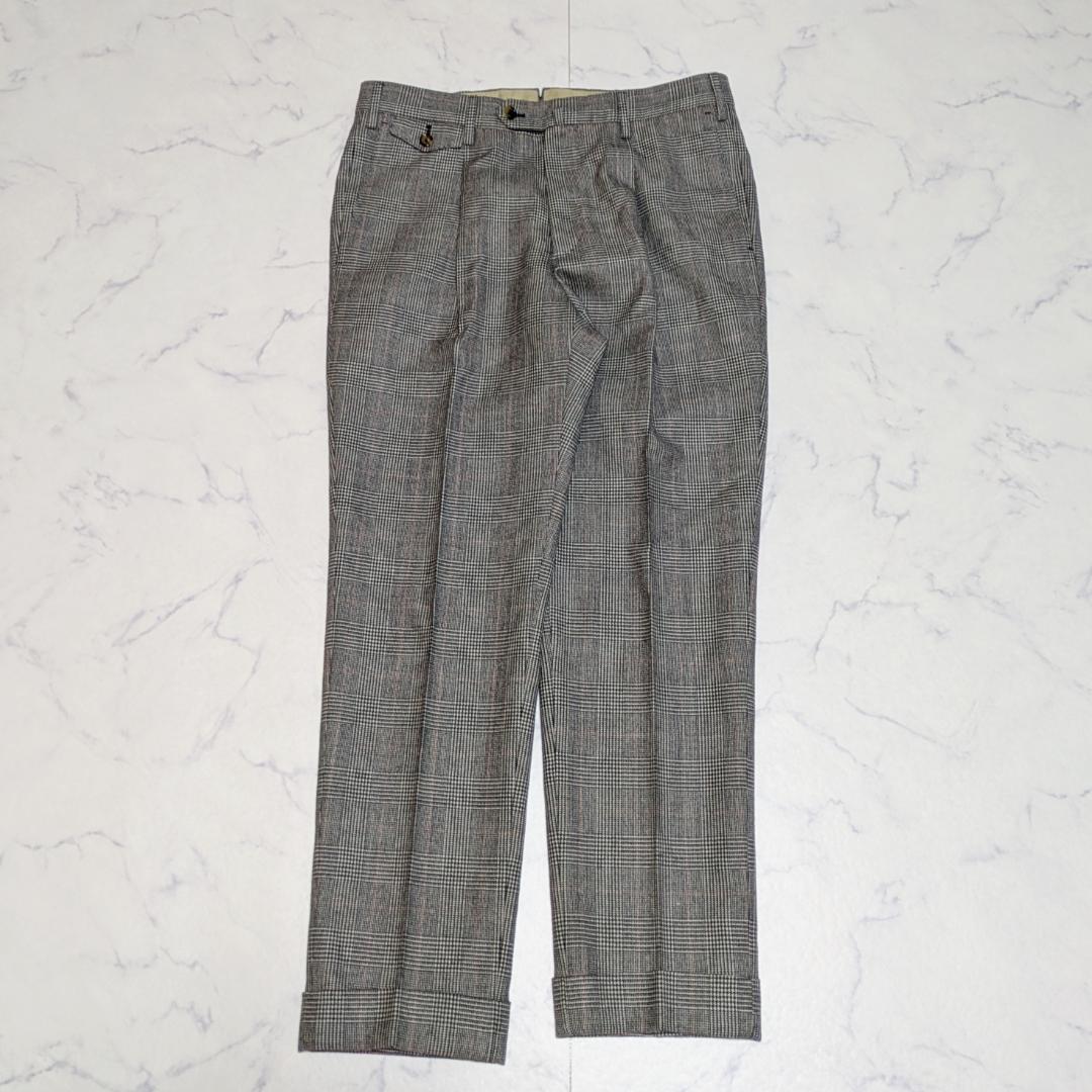PT01 ウール100 GENTLEMAN FIT グレンチェック スラックス