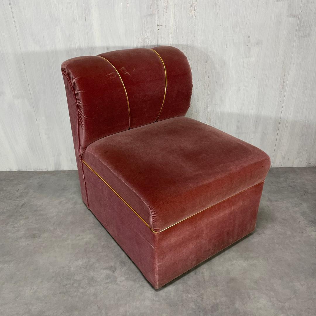 TiTi！ヴィンテージ モケット ピンクパープル ソファ 業務用 レトロ