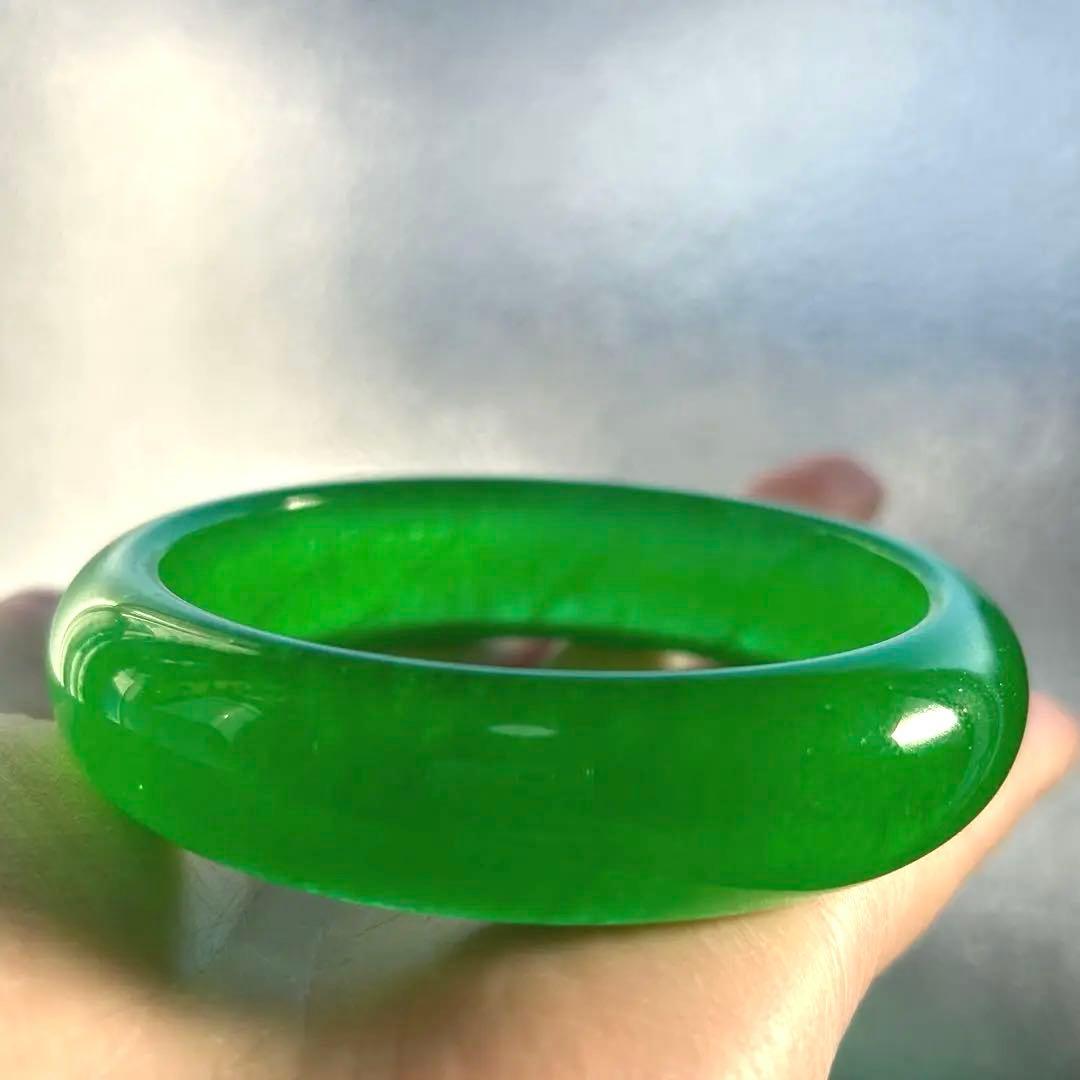 翡翠　ヒスイ　天然石　バングル　腕輪　お守り　緑　グリーン