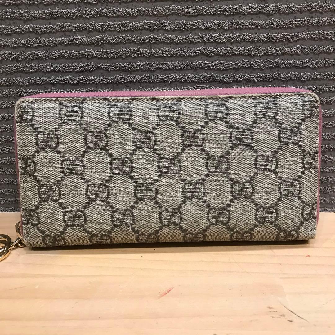 美品 GUCCI GGスプリーム ラウンドファスナー長財布 307982
