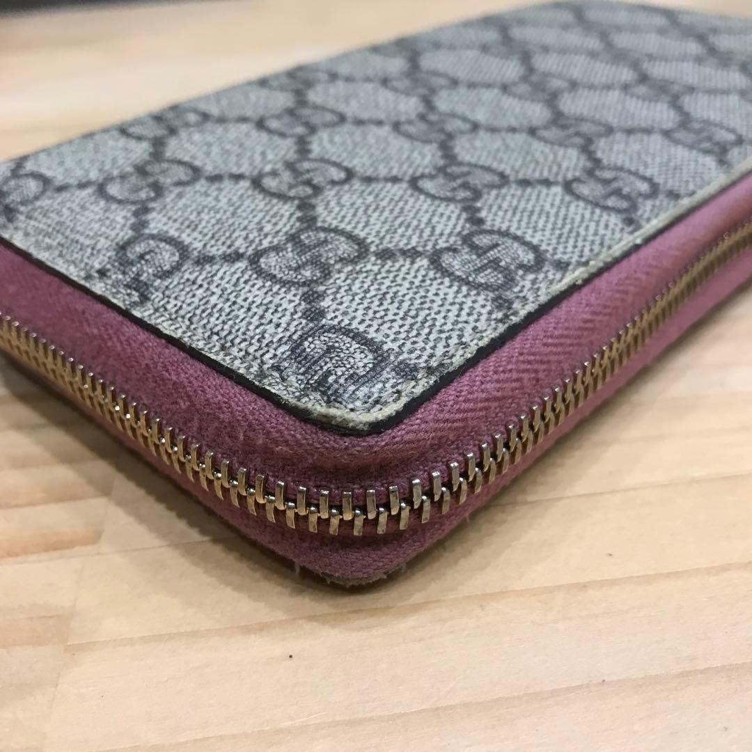 美品 GUCCI GGスプリーム ラウンドファスナー長財布 307982