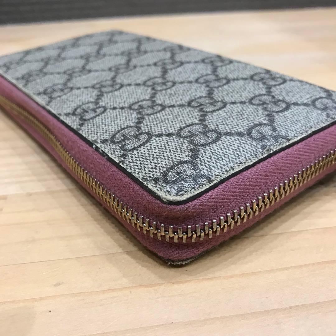 美品 GUCCI GGスプリーム ラウンドファスナー長財布 307982