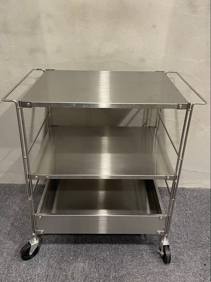 無印良品　ステンレスユニットシェルフ　ワゴン