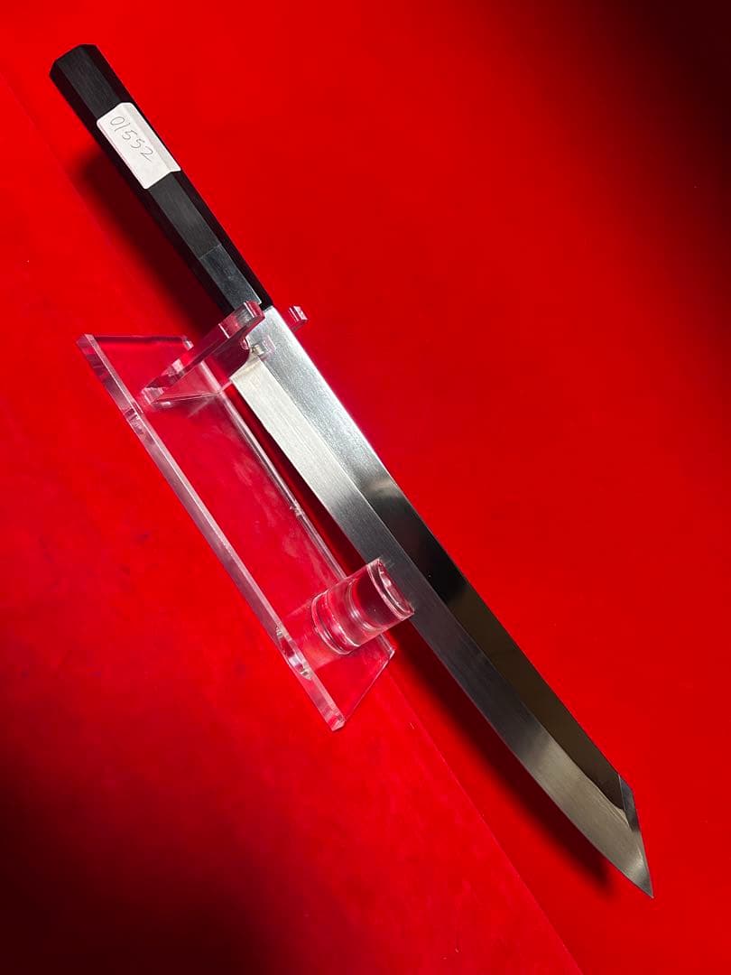 01552 包丁　剣型切付　尺　440c鋼　切味抜群　箱付　未使用品