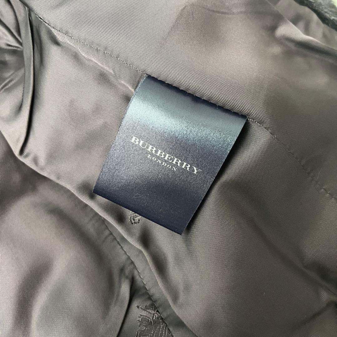 美品♡バーバリー ラムファー ジャケット コート 裏地ロゴ リアルファー US6