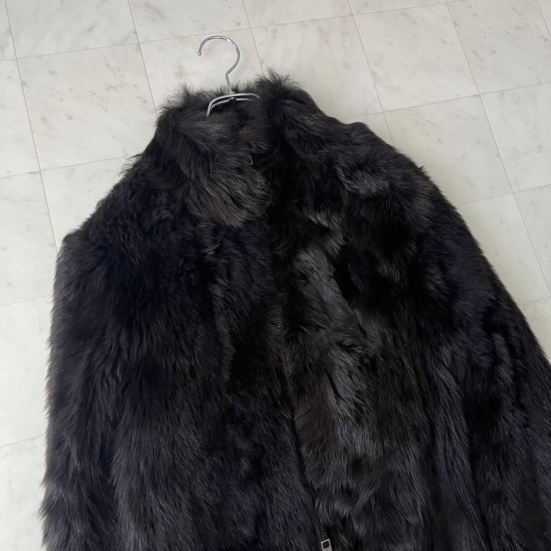 美品♡バーバリー ラムファー ジャケット コート 裏地ロゴ リアルファー US6