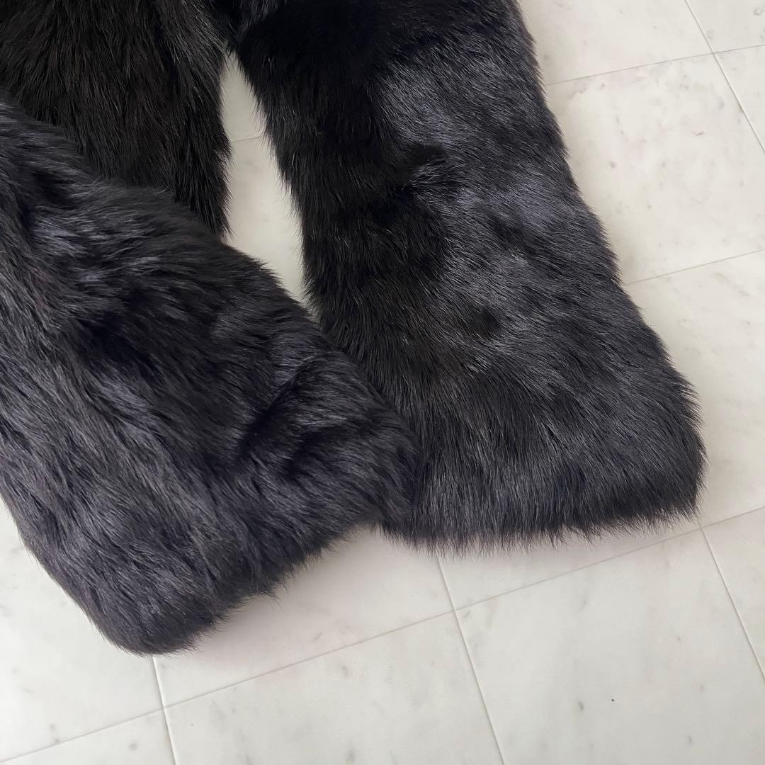 美品♡バーバリー ラムファー ジャケット コート 裏地ロゴ リアルファー US6