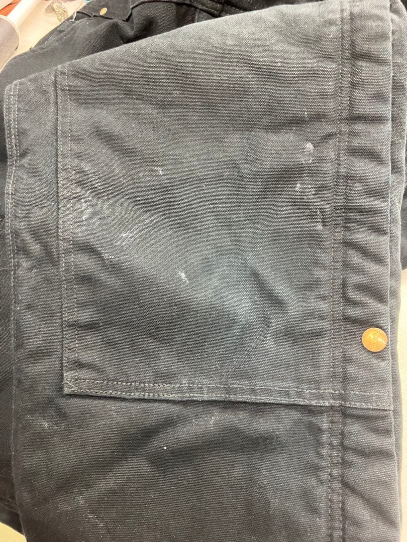 carhartt BLACKオーバーオール　ダブルニー仕様　W38Ｌ30