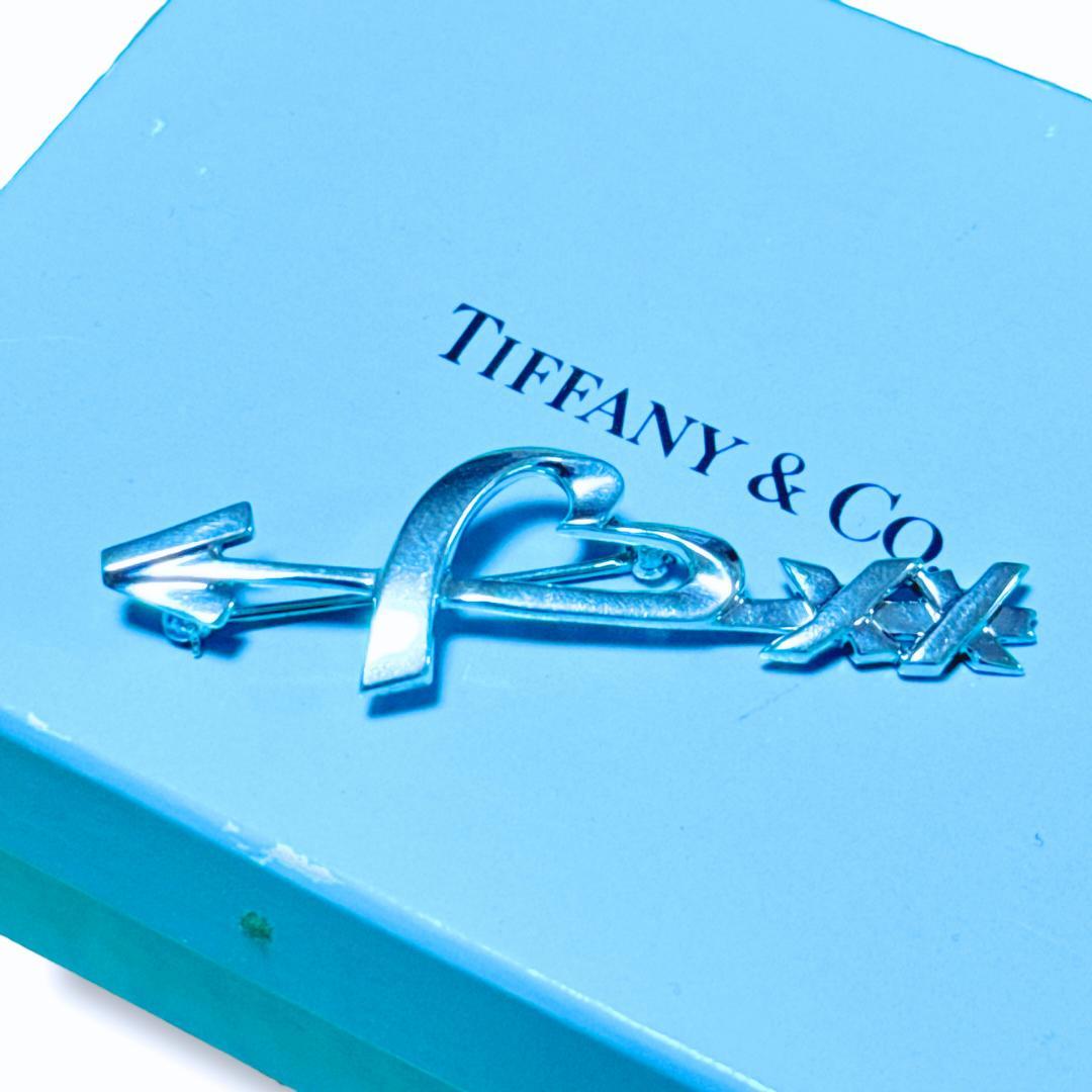 【超美品】ティファニー ラビングハート＆キスアロー ブローチ SV925