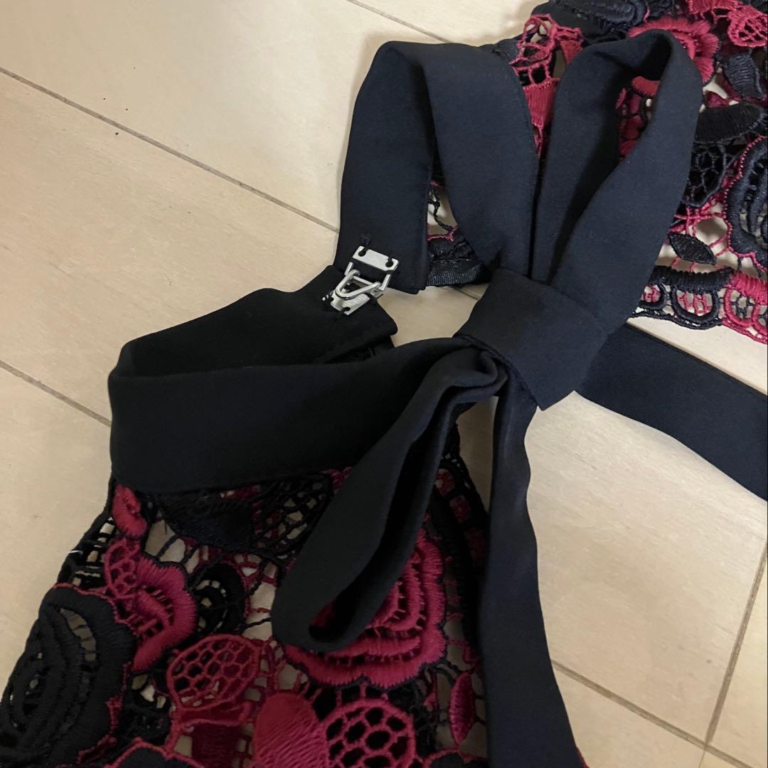 ROBE de FLEURS 赤 Aラインドレス Sサイズ　クリスマス　ワンピ