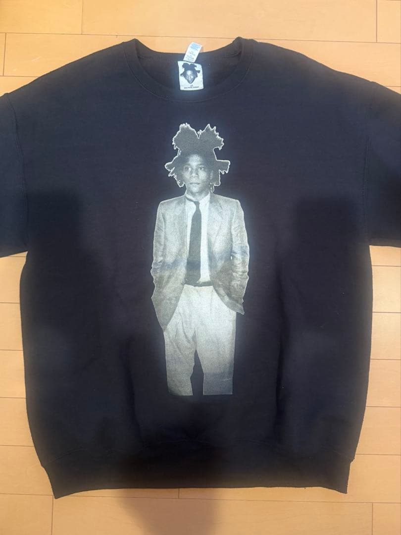 ワコマリア　バスキア　スウェット　ブラック　Lサイズ