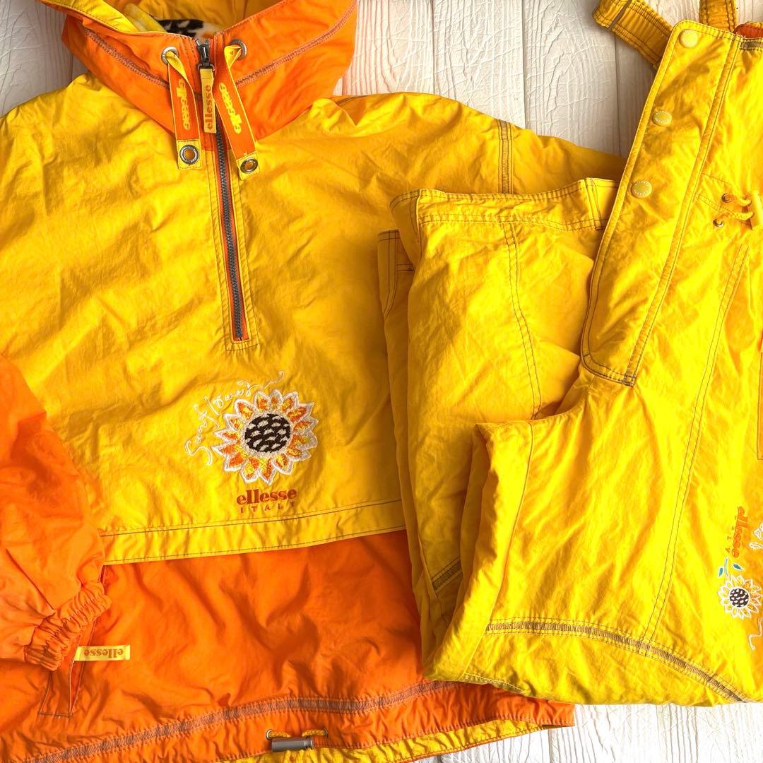 平成レトロ！ビビットカラーが可愛い　ellesse エレッセ　スキーウェア　L