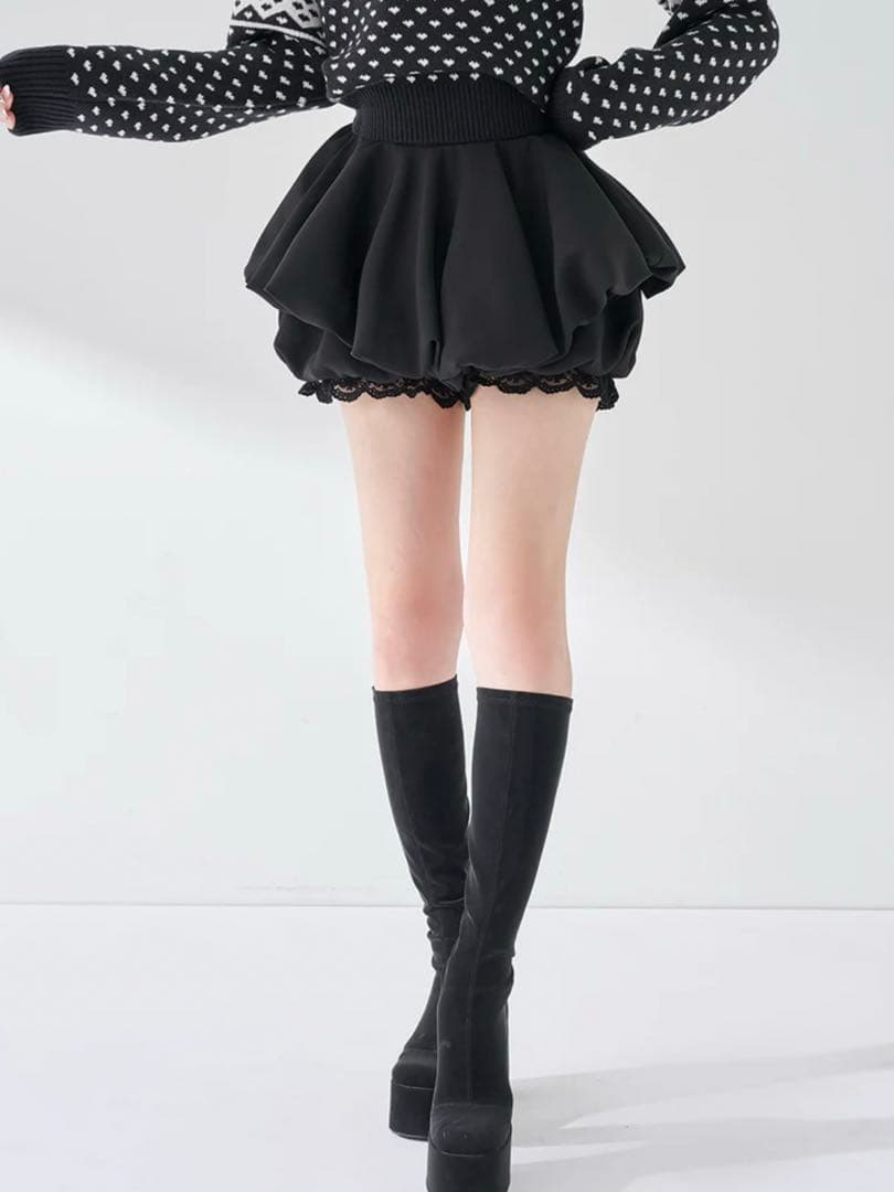新品・未開封♡Darich♡ボリュームバルーンミニスカート　(BLK・Free)