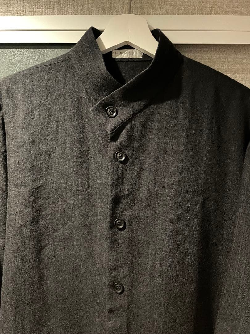 黒 M 激レアロング丈 90s Shirin Guild Band collar