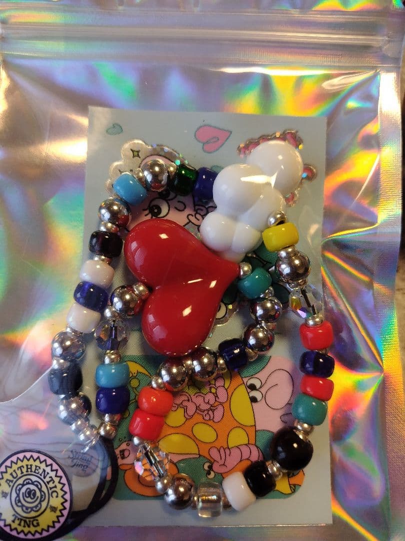 String Ting マルチカラー カラフル ストラップ ハート 雲 正規