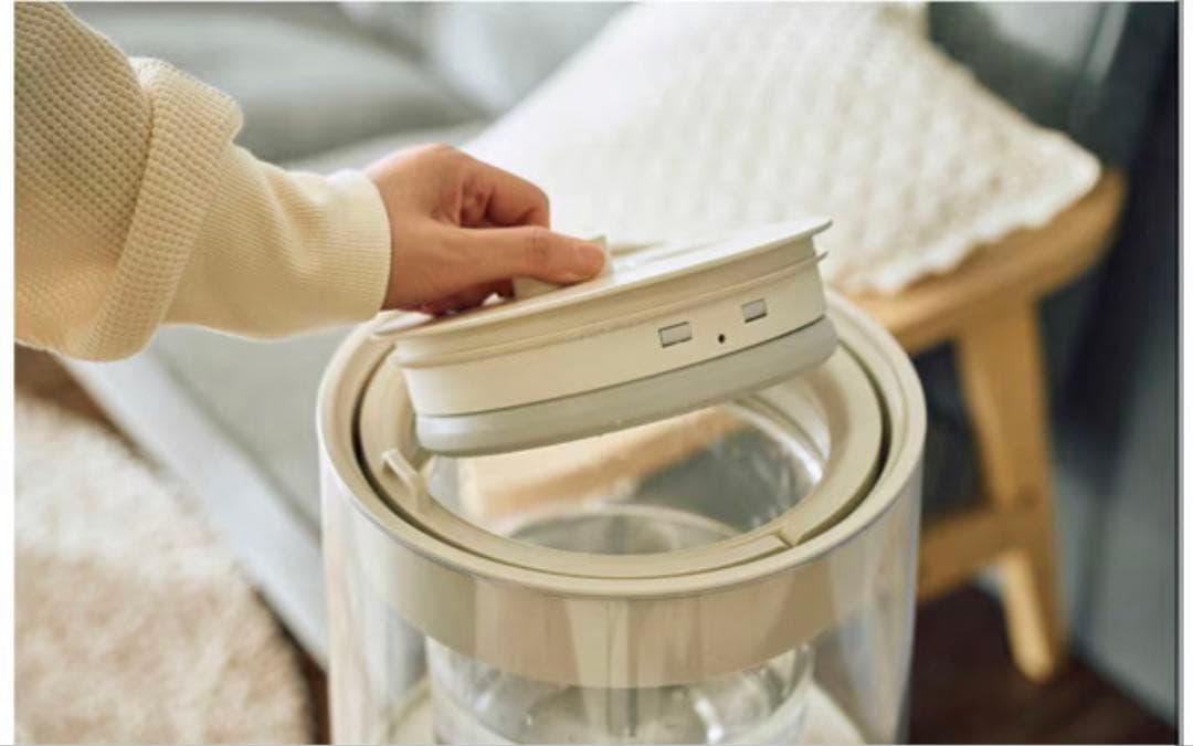 QUADS クワッズ　スチーム加湿器　アイボリー　グラス