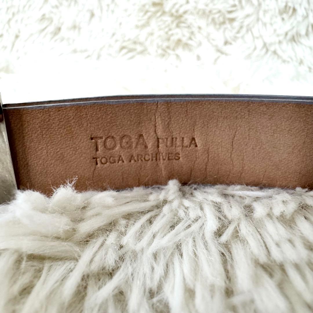 トーガ プルラ TOGApulla ダブルバックルベルト シルバー ウエスタン