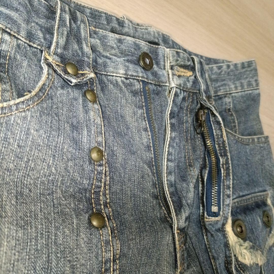 【in the attic】 デザイン カーゴ デニム ダメージ Y2K