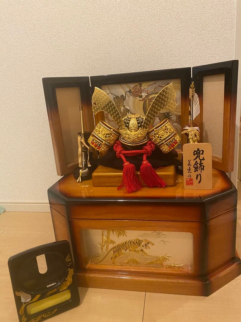 兜　五月人形　こどもの日　オルゴール付き　コンパクト収納　初節句