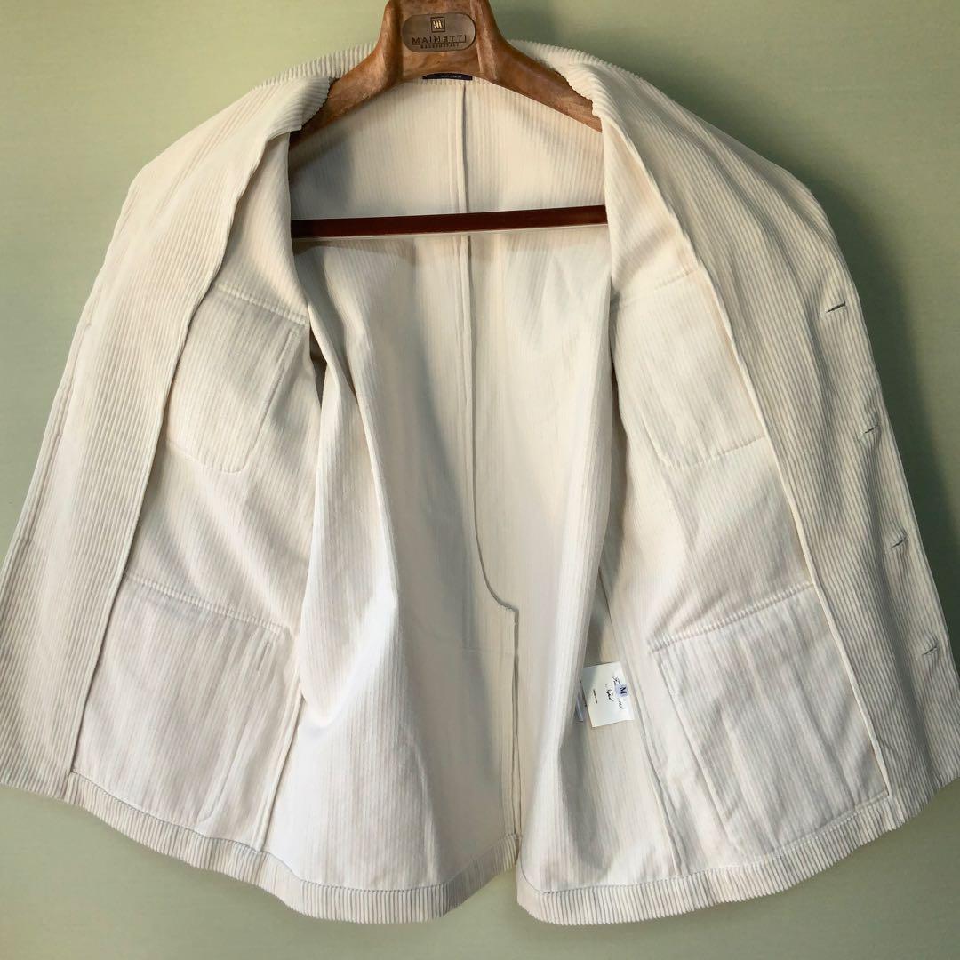 Finamore フィナモレ サファリジャケット M コーデュロイ オフホワイト