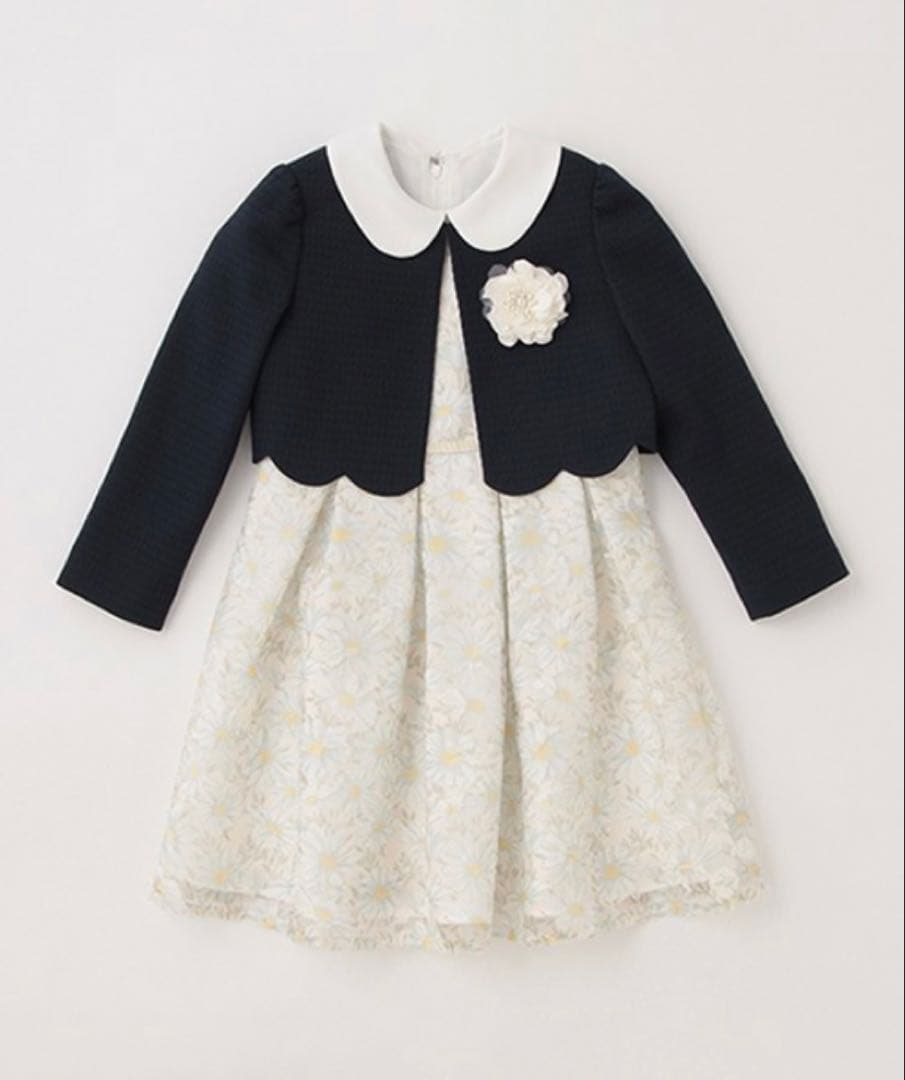 新品petit main◇プティマイン花柄ワンピース　ジャケットフォーマル120