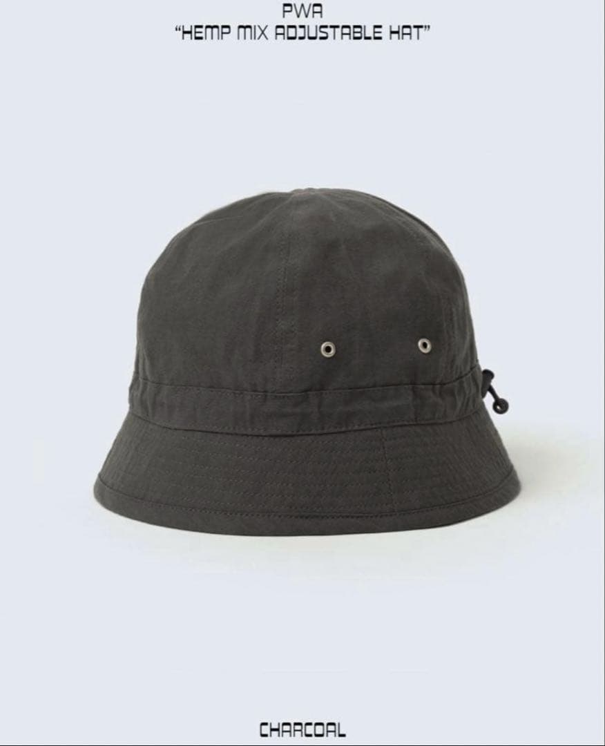 帽子 PWA HEMP MIX ADJUSTABLE HAT CHARCOAL L