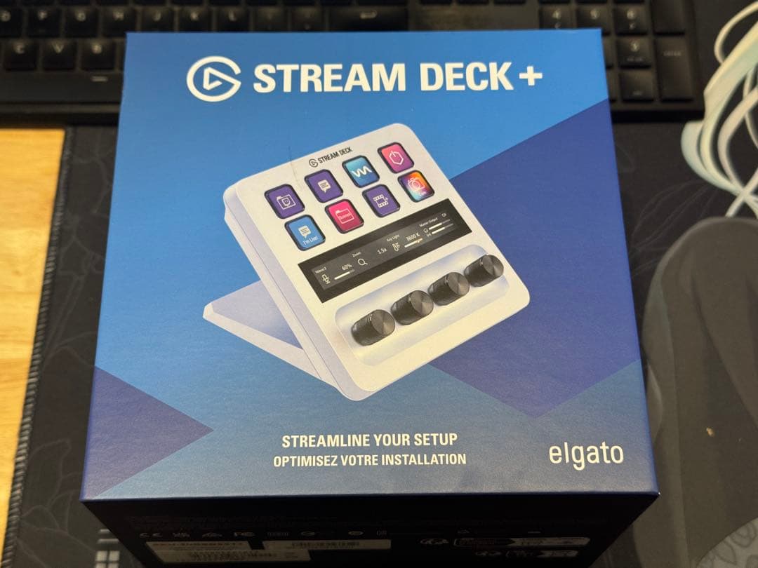 純正ノブ2色付き Elgato Stream Deck+ ホワイト