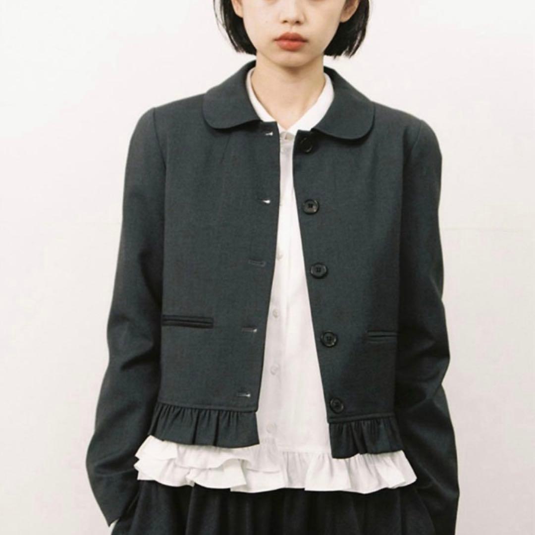 oheshio フリル付きダークグレージャケット