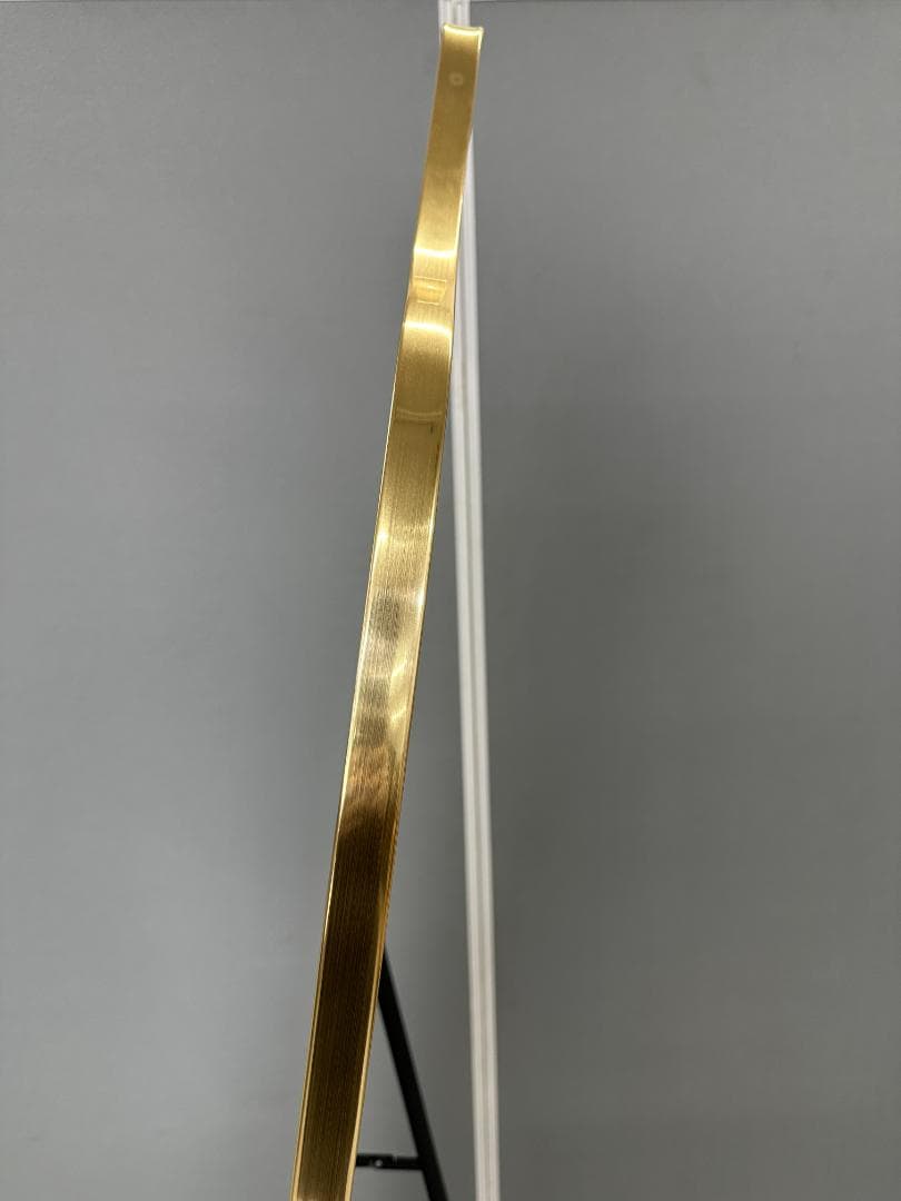 鏡　姿見　スタンドミラー　ウェーブミラー　ゴールド