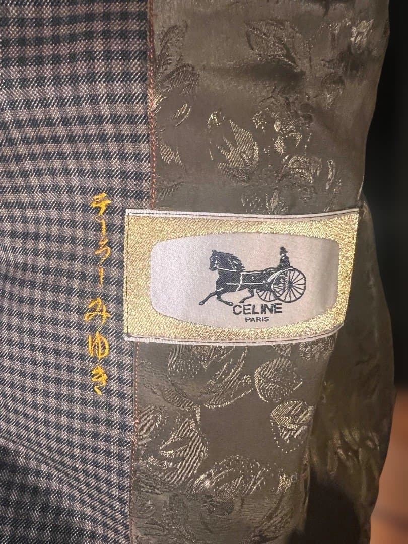 CELINE セリーヌ スーツ セットアップ ダブルブレスト メンズ チェック