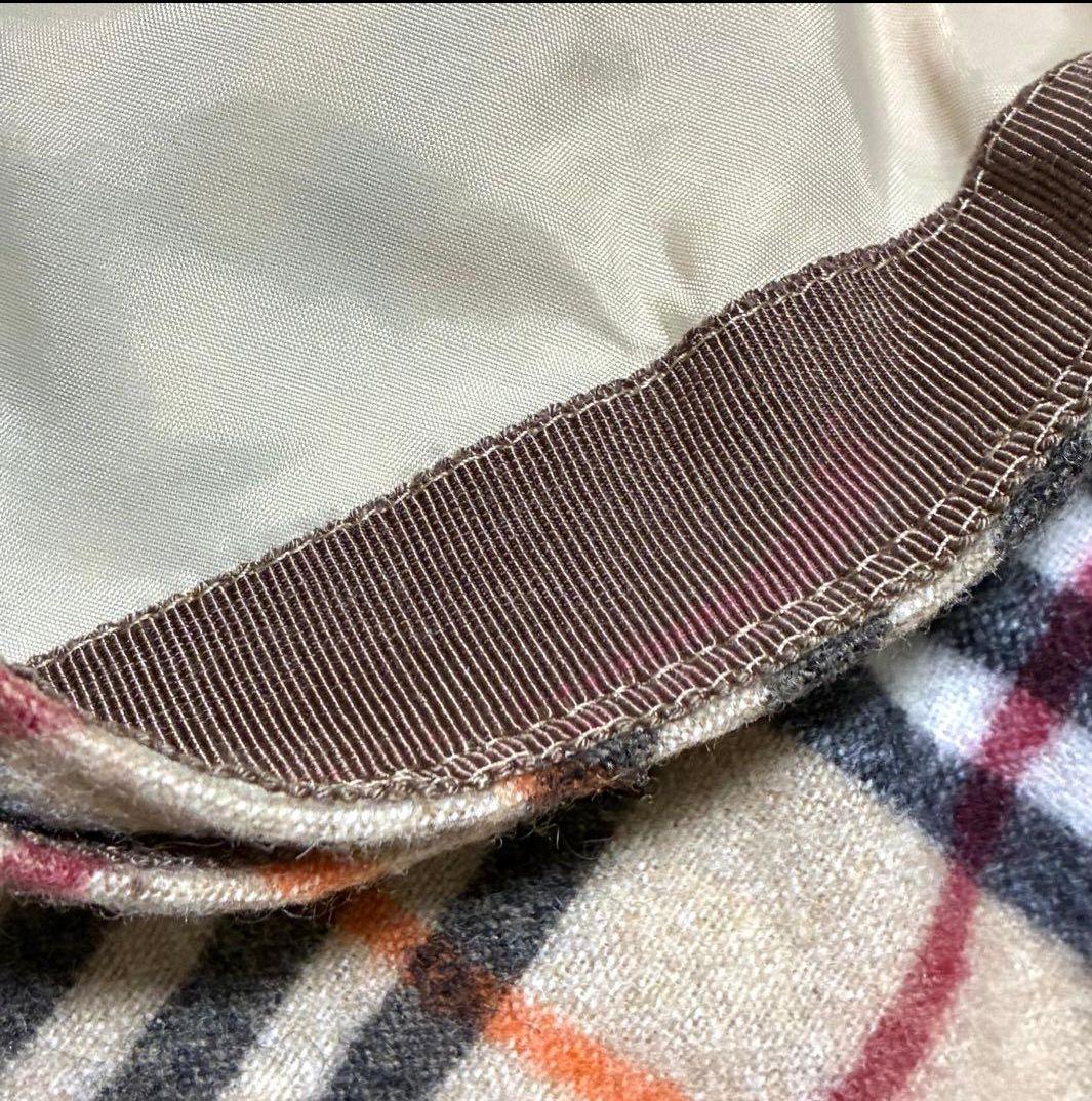 バーバリーブルーレーベル カシミヤ混 ノバチェック プリーツ フレアミニスカート