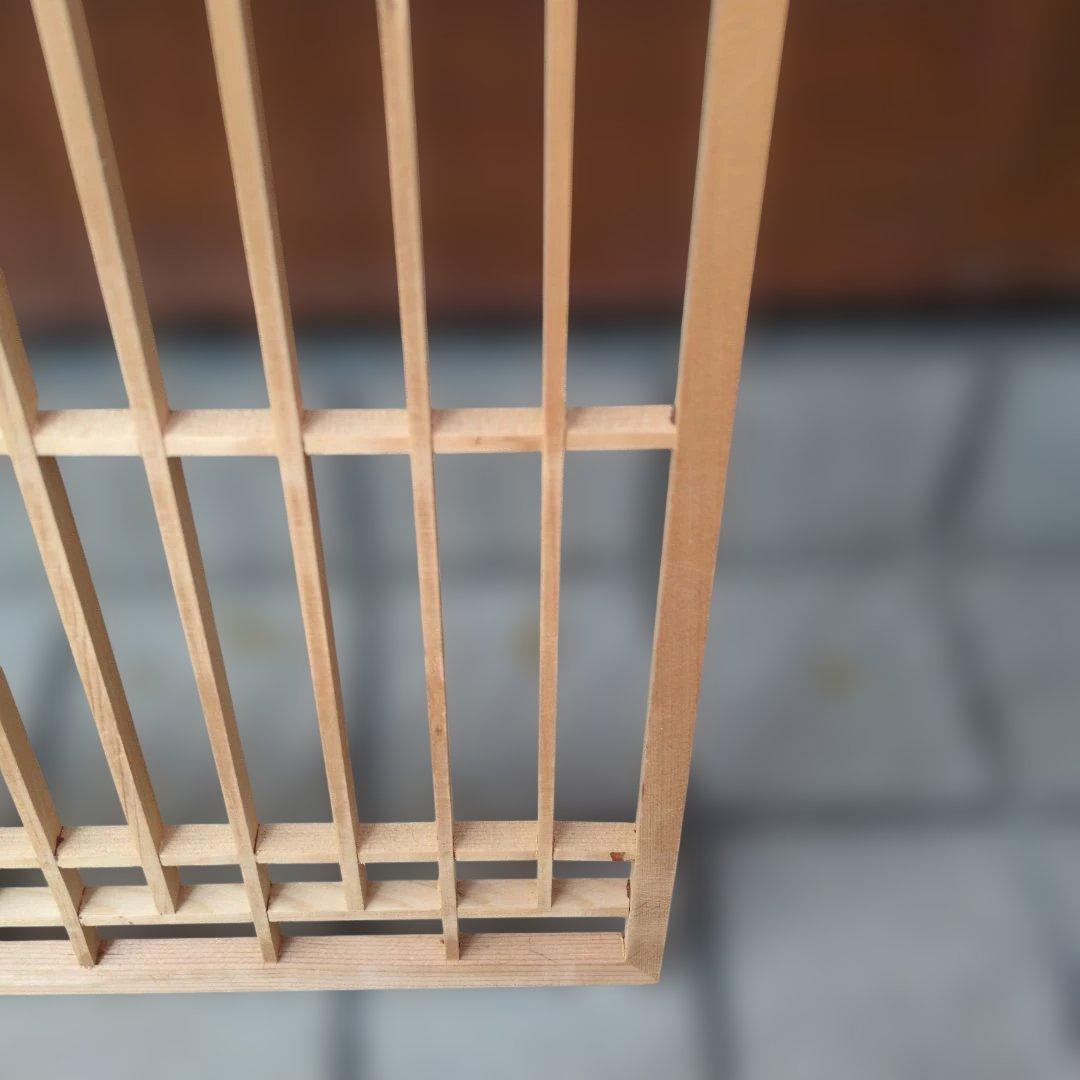 昭和レトロ 組子欄間①+② 2枚 書院障子 建具 衝立 引戸 ガラス戸