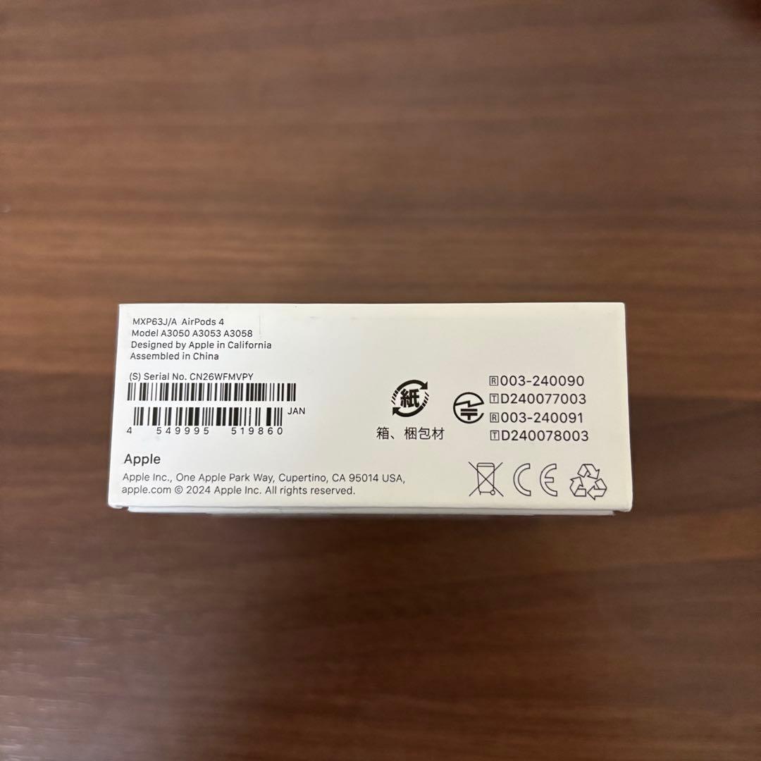 AirPods 4 ノイズキャンセリング無し Apple 正規品