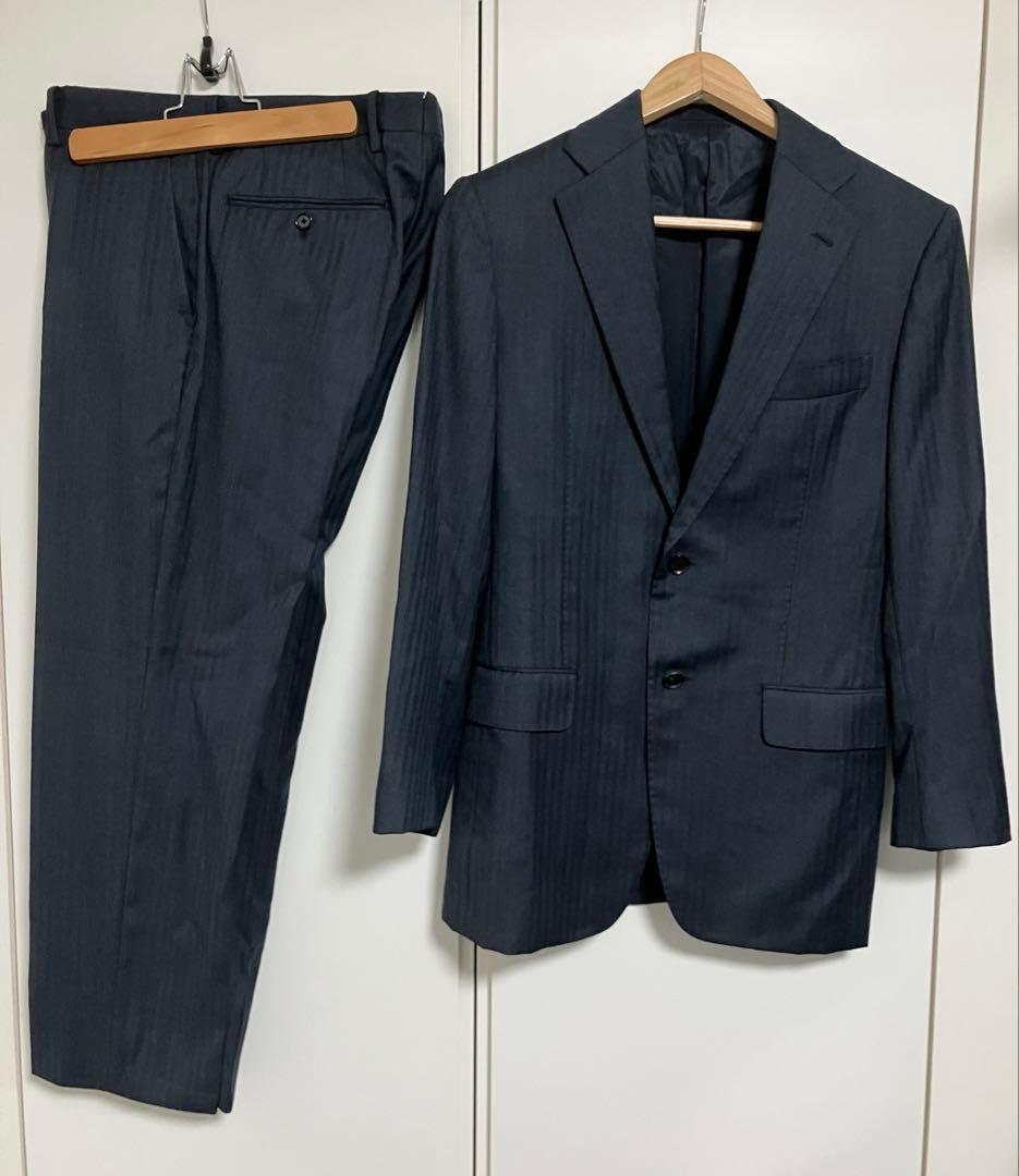 SHIPS✖️ Loro Piana生地のシャドーストライプセットアップ　ネイビー