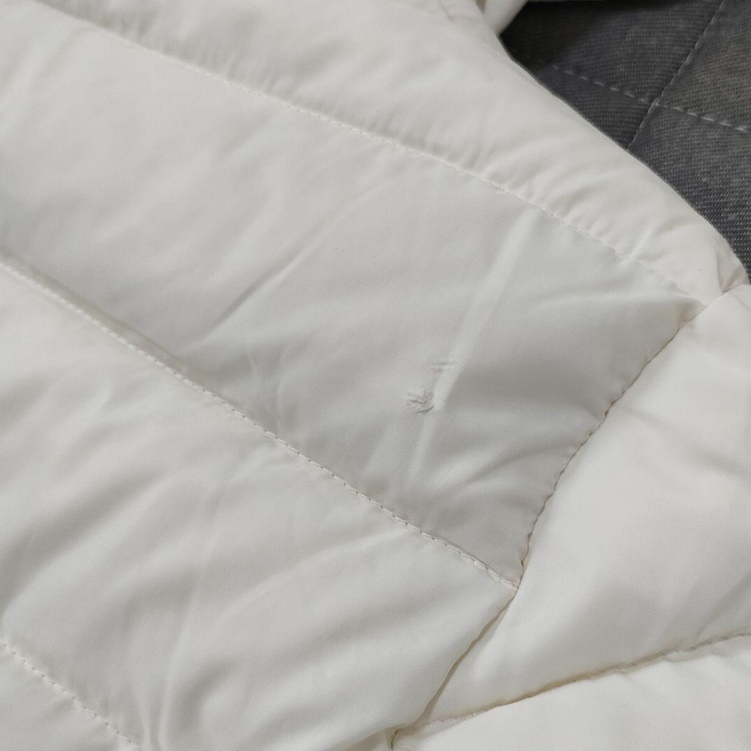 パーリーゲイツ　ダウンジャケット　袖裾ケーブルニット　フード　ホワイト　サイズ1