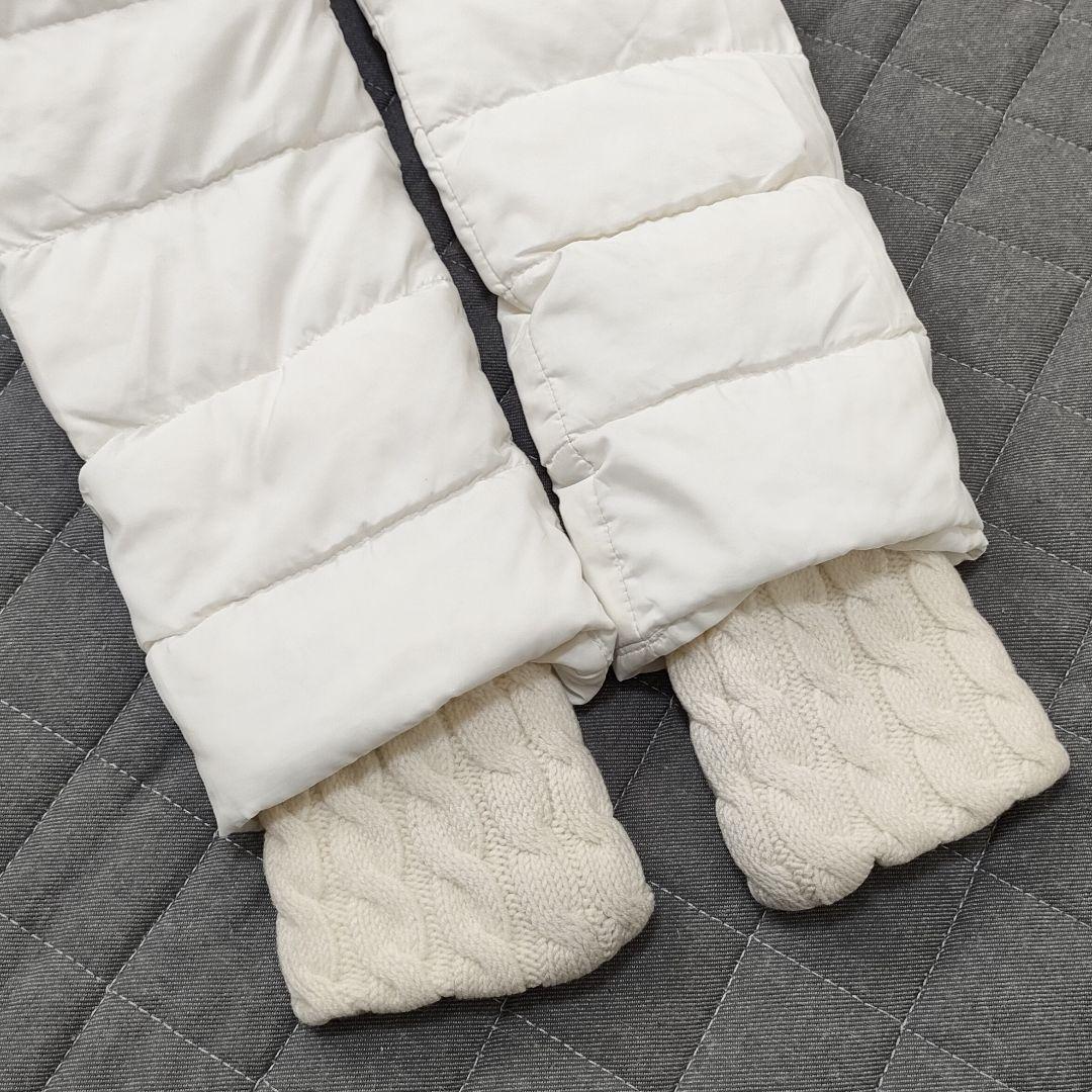 パーリーゲイツ　ダウンジャケット　袖裾ケーブルニット　フード　ホワイト　サイズ1