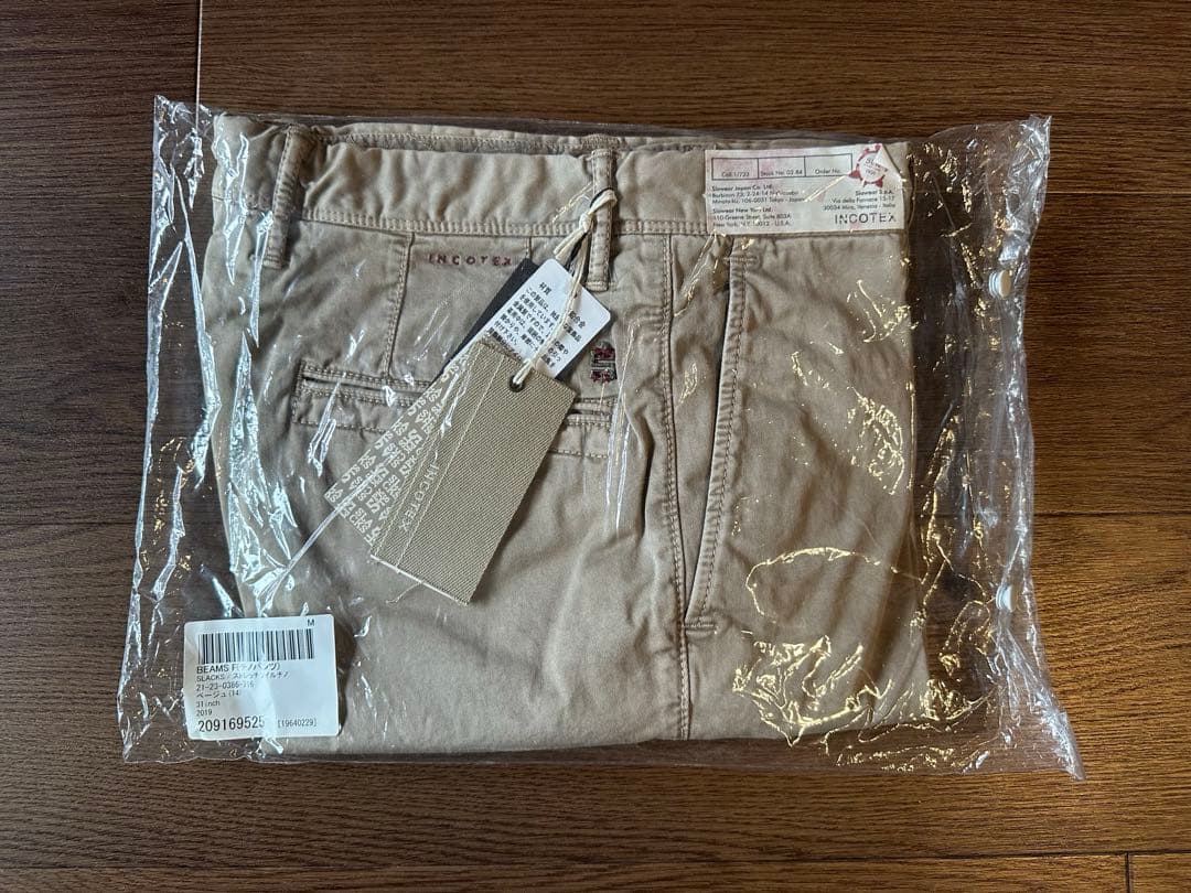 INCOTEX SLACKS チノ カーキ サイズ31 新品未使用 裾未処理