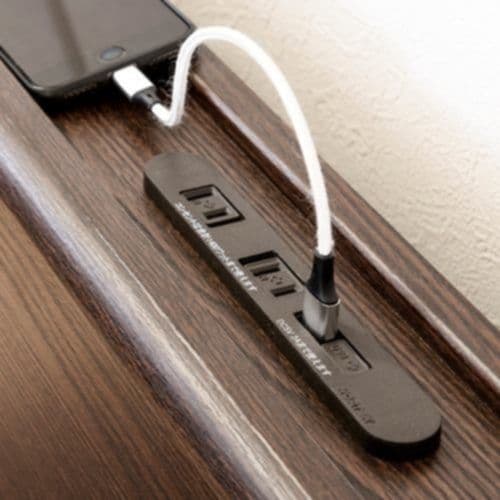 TAKUYAのシングルベッドフレーム ダークブラウン 引き出し収納 USB