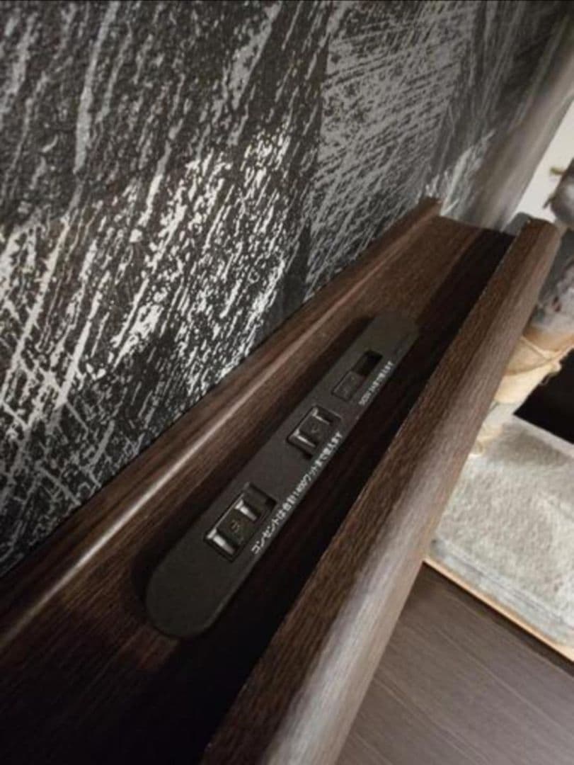 TAKUYAのシングルベッドフレーム ダークブラウン 引き出し収納 USB