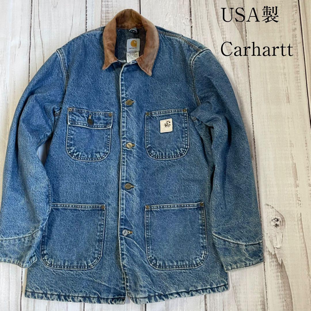 希少 USA製 カーハートデニム チョアコート カバーオール C59 DRT