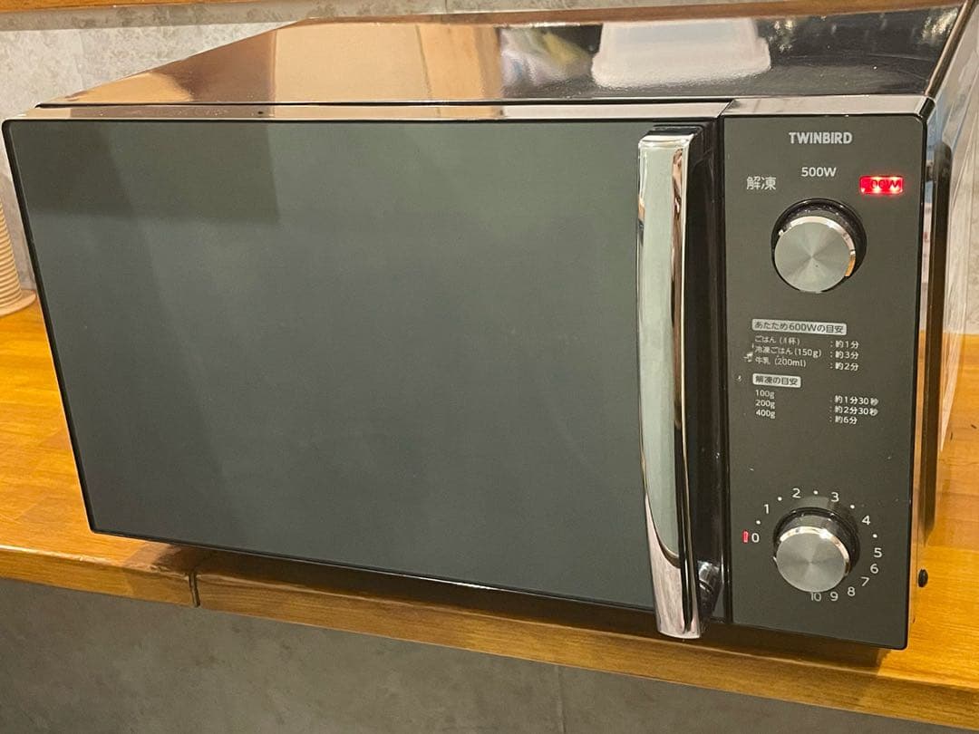 TWINBIRD ミラーガラス フラット電子レンジ 品番DR-D278 ブラック